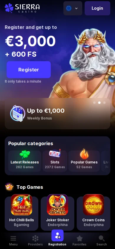 Download de Sierra Casino App